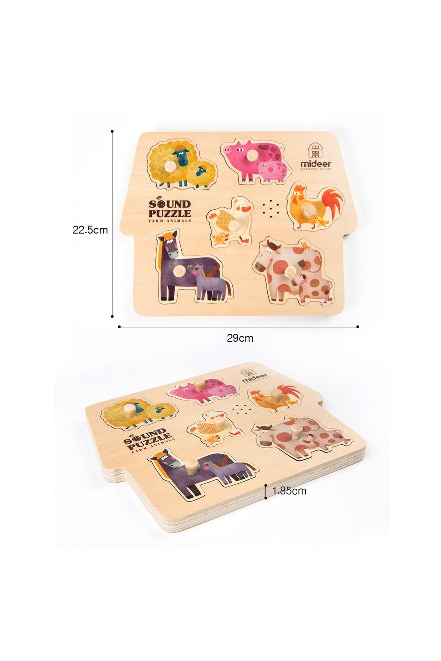 Wooden Sound Puzzle - Farm Animals