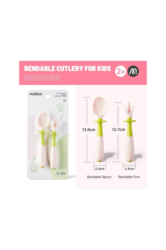 Bendable Cutlery For Kids - Pink