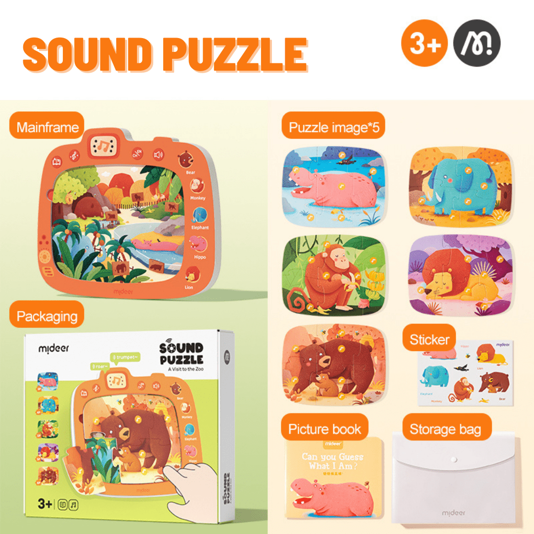 Interactive Sound Puzzle - Visit To The Zoo (5 In 1)