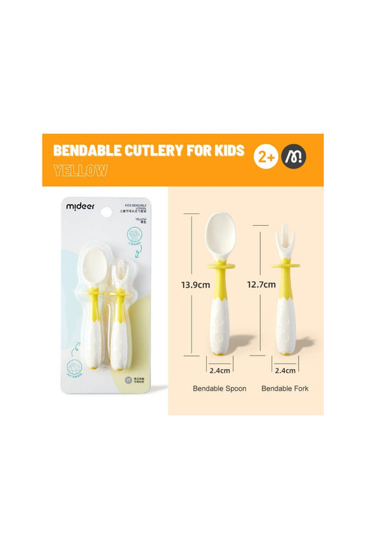 Bendable Cutlery For Kids - Yellow