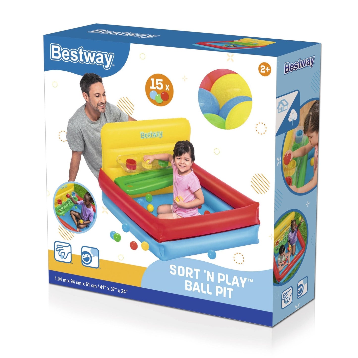 حفرة كرات Bway Sort N Play مقاس 104X94X61 سم