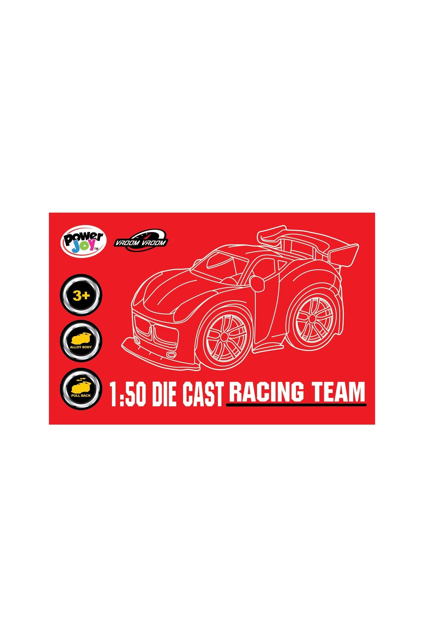 مجموعة سيارات P.Joy Vroom Diecast Racing Team بمقياس 1/50، 3 قطع