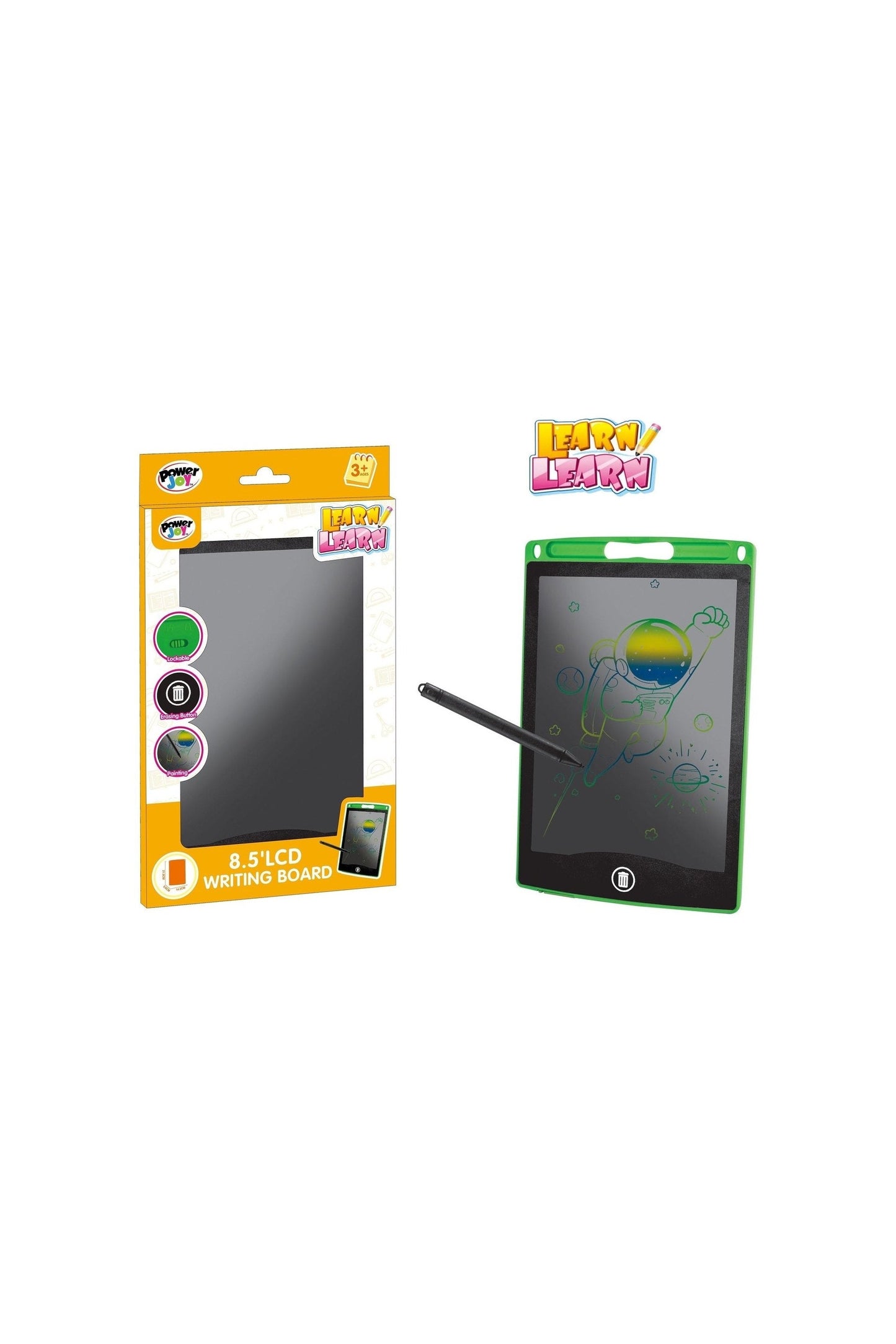 لوحة كتابة LCD Power Joy Learn مقاس 8.5 بوصة تعمل بالبطارية