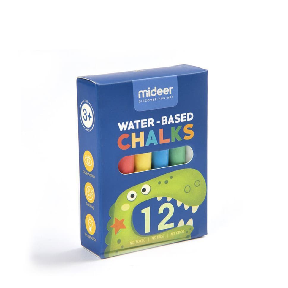 Dino Water Based Chalk - 12 Pcs