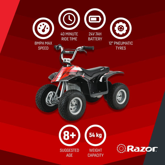 دراجة Razor Dirt Quad سوداء بسرعة 13 كم/ساعة 8+