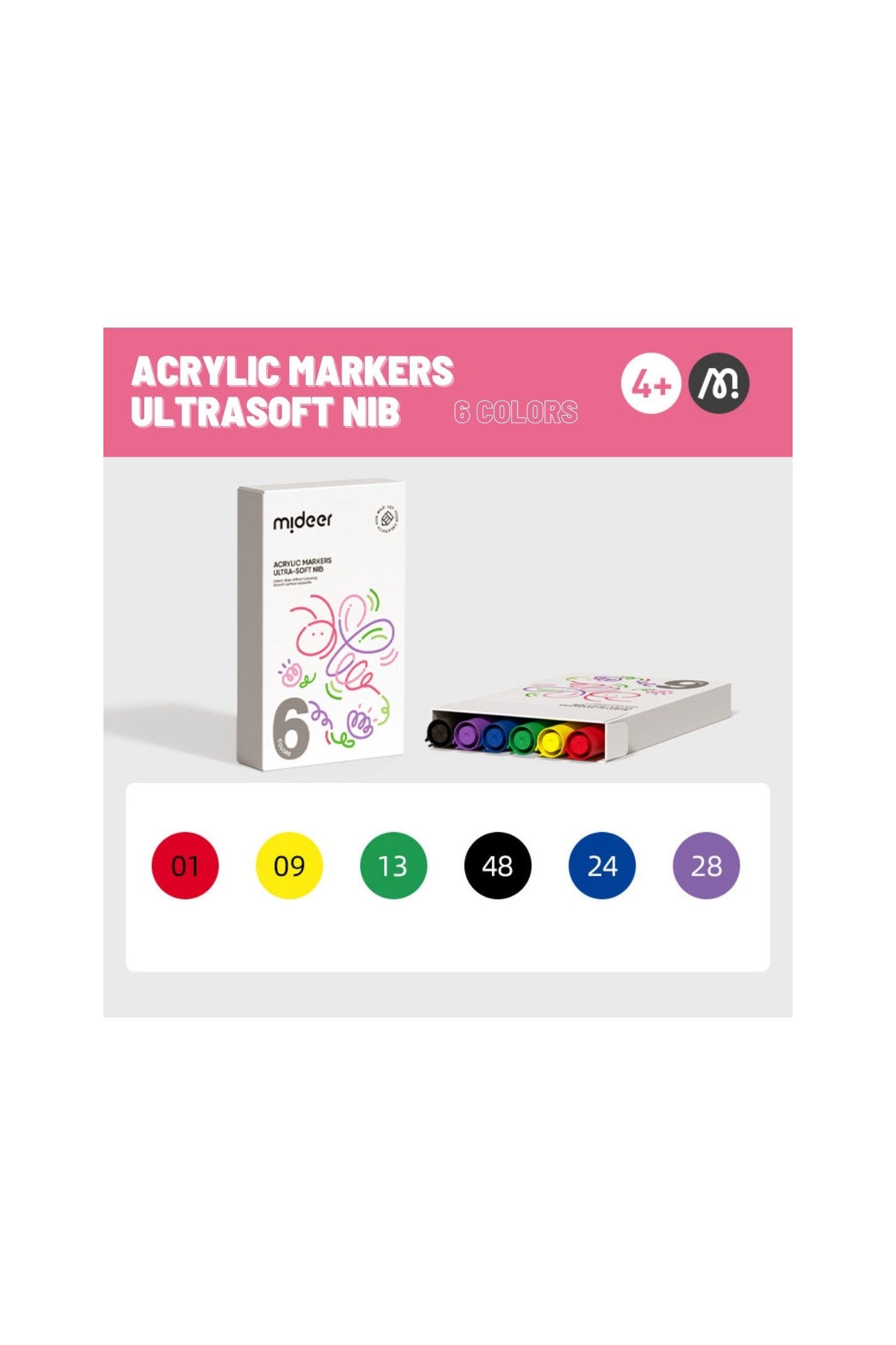 Acrylic Markers Ultra Soft - 6 Colors