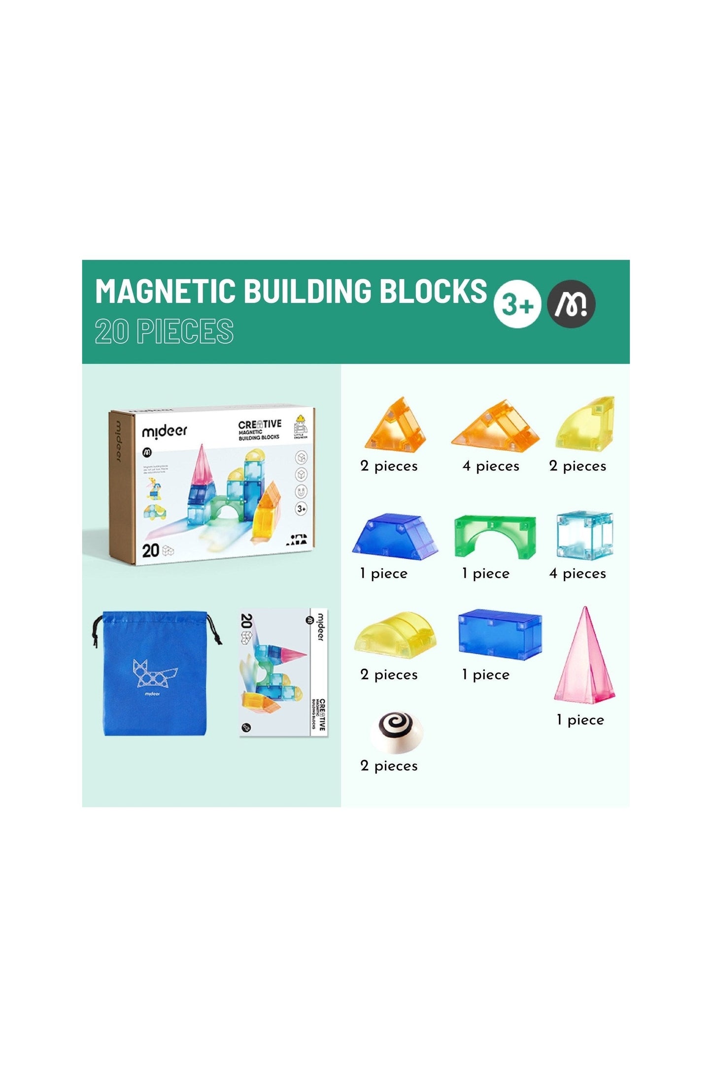 3D Magnetic Blocks - 20Pcs