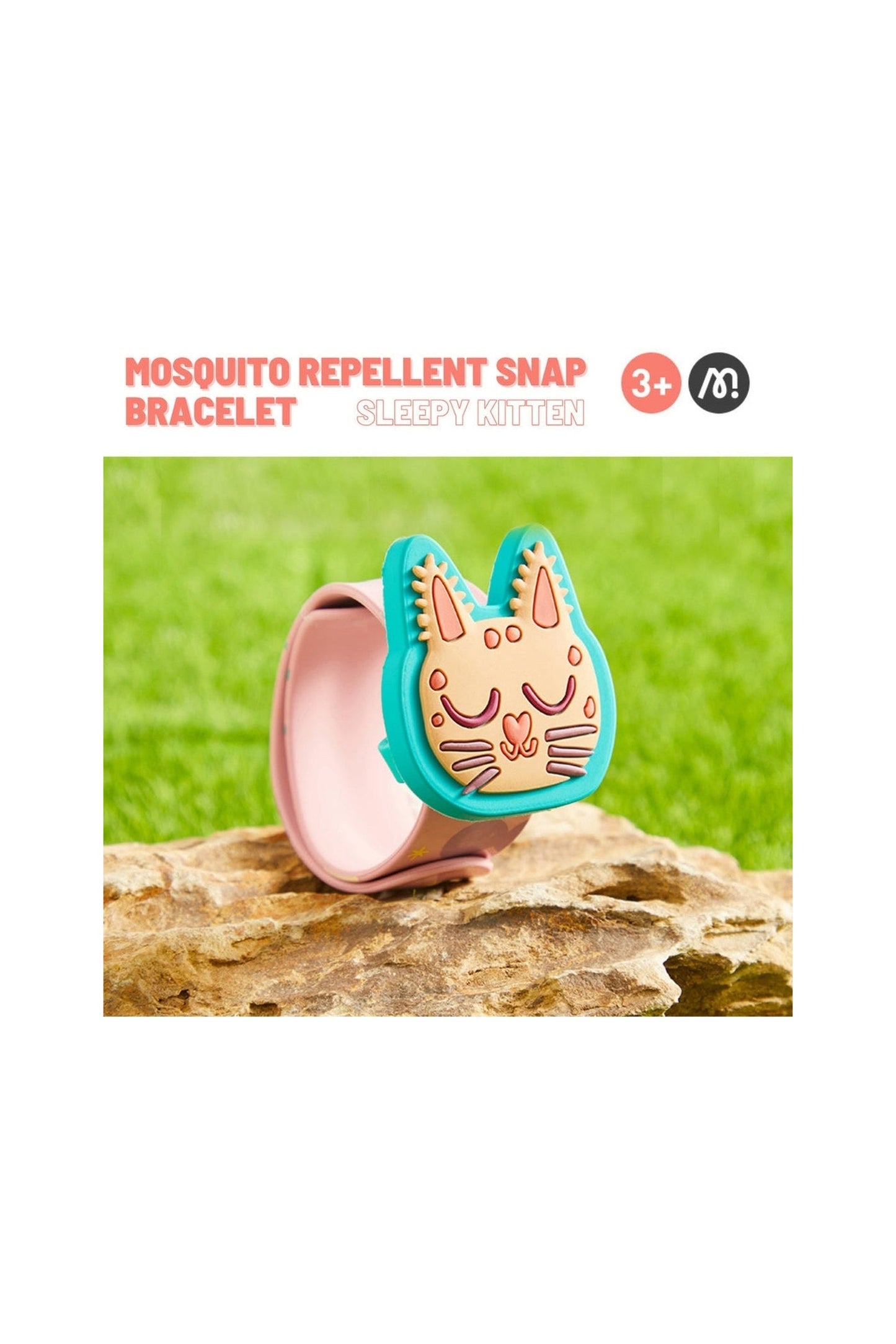 Mosquito Repellent Snap On Bracelet - Sleepy Kitten