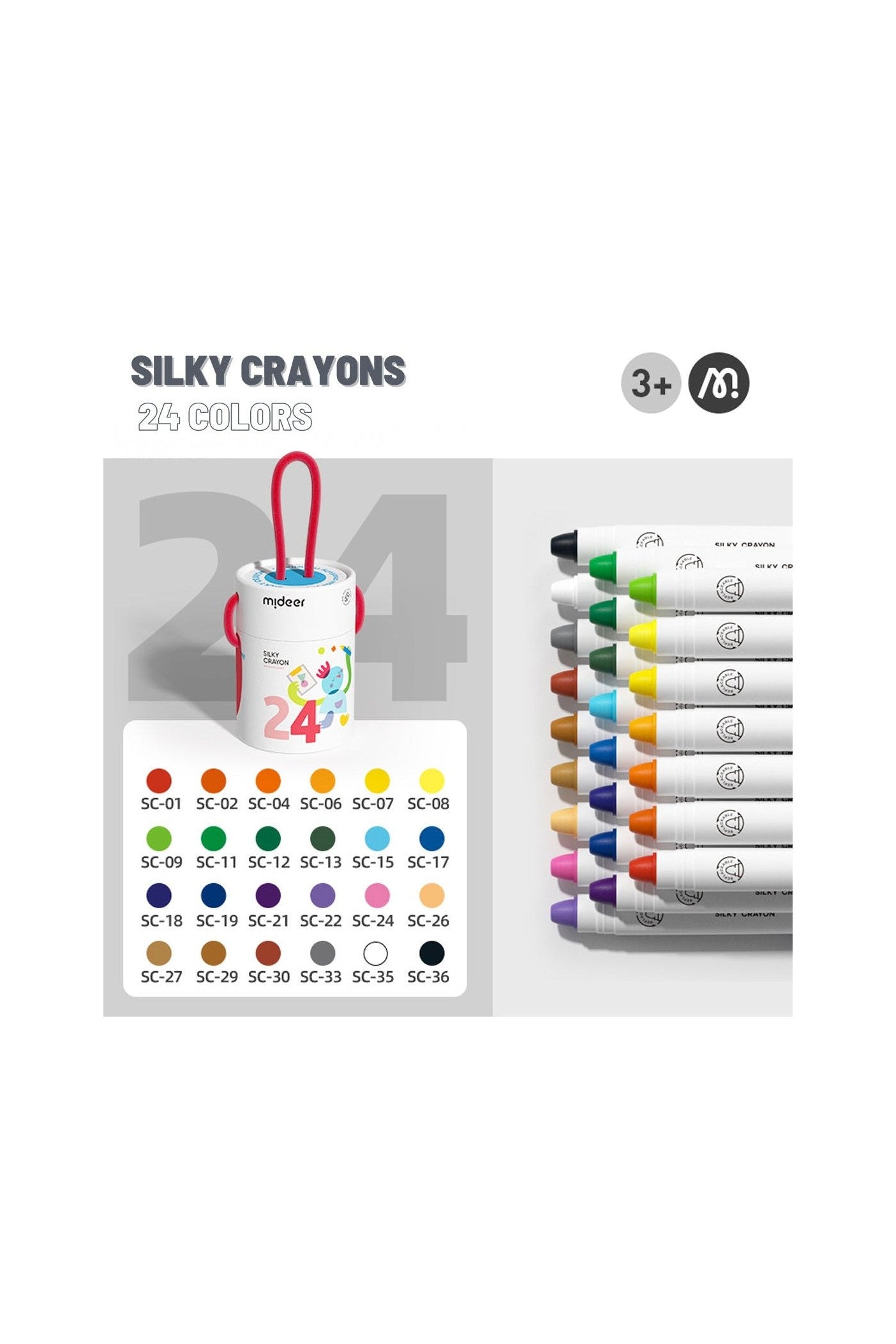 Rotary Washable Crayons - 24 Colors