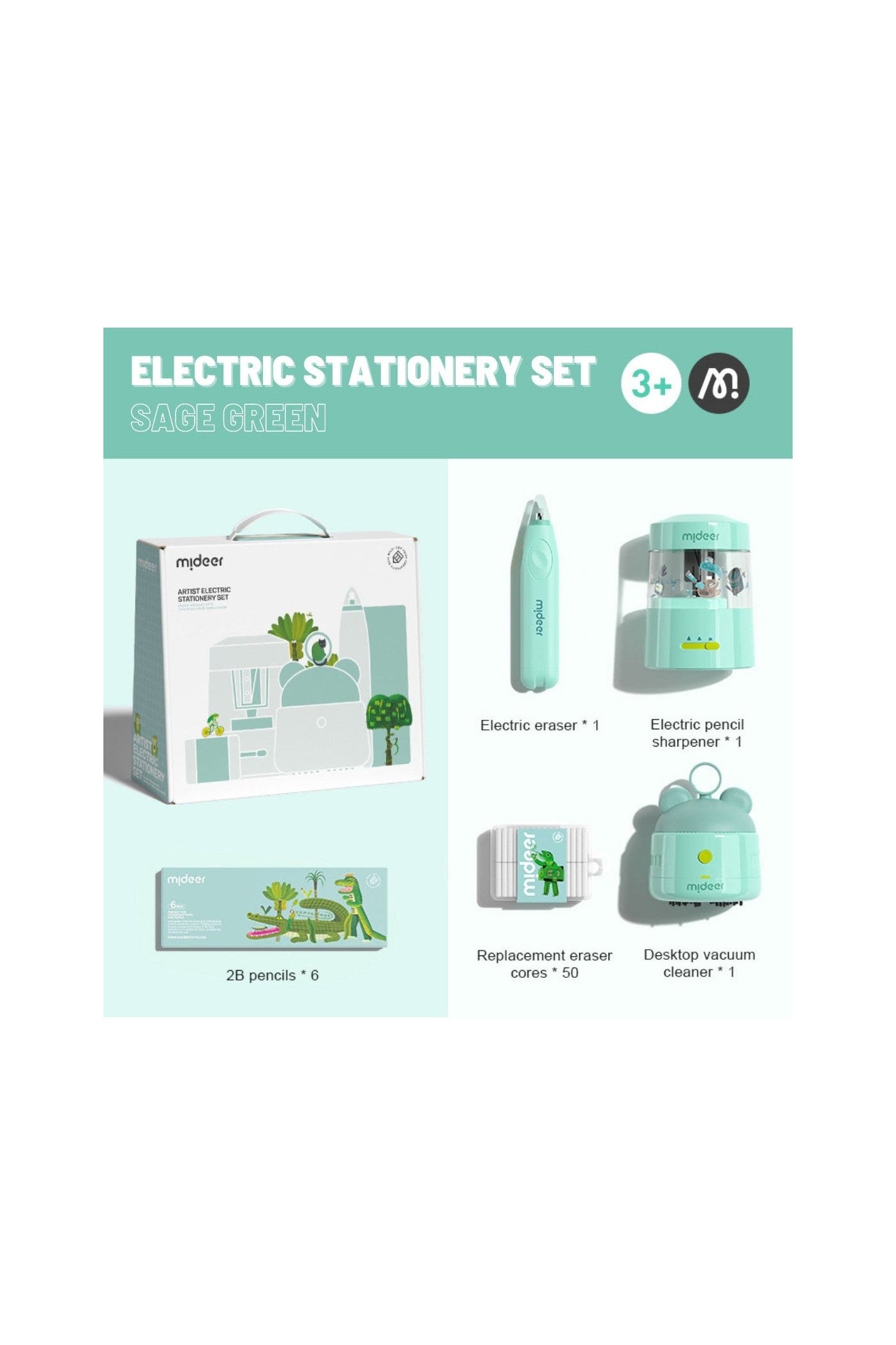 Electric Stationery Set - Sage Green