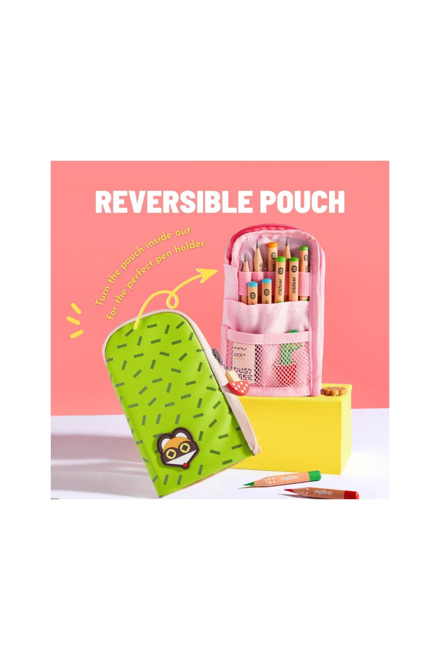 Artist Reversible Twins Pen Pouch: Pink Bunny