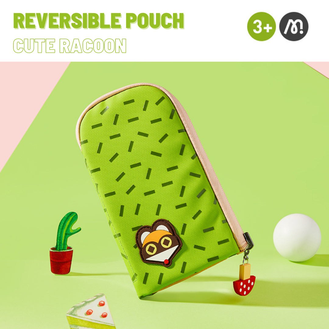 Reversible Pencil Pouch - Cute Racoon