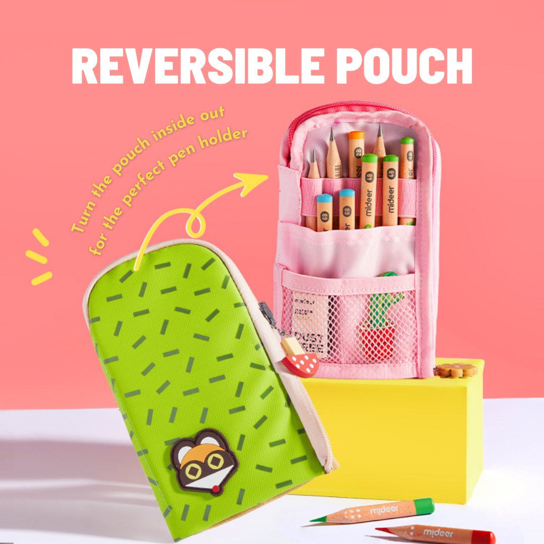 Reversible Pencil Pouch - Cute Racoon