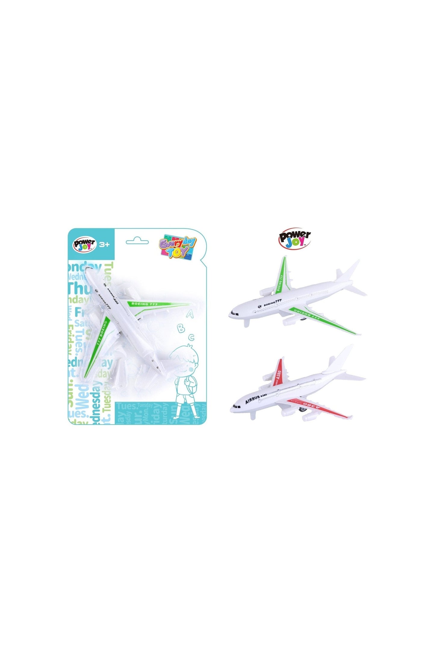 Power Joy Everyday Toy Airplane Pullback  Assorted (Style and Color May Vary)