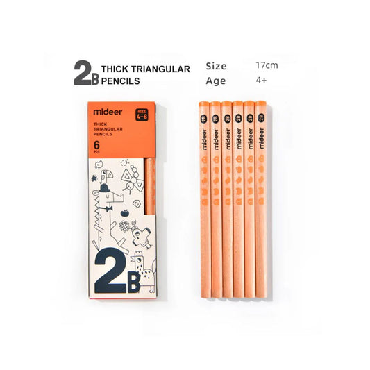 Triangular Pencil 2B - 6 Pcs