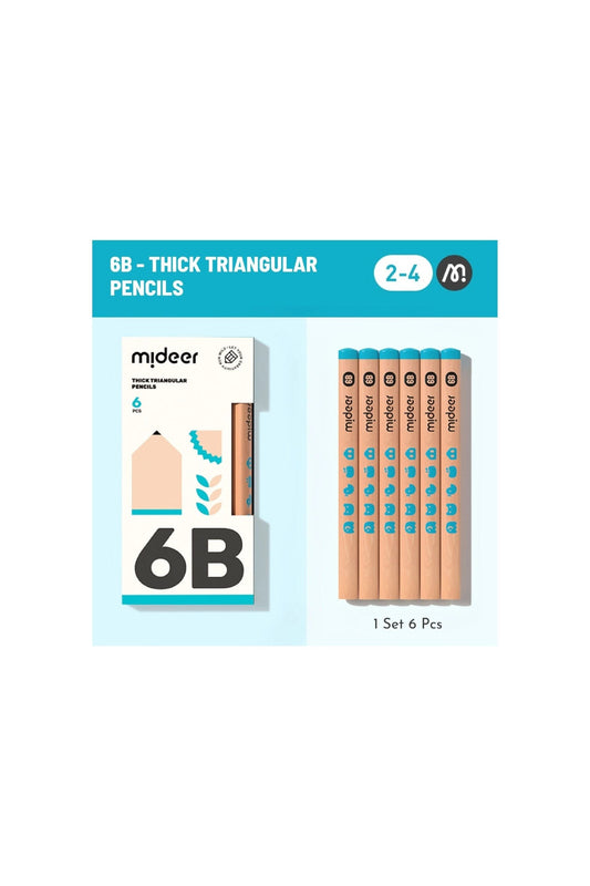 Triangular Pencil 6B - 6 Pcs