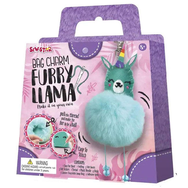 Sew Star - DIY Bag Charm - Furry Llama