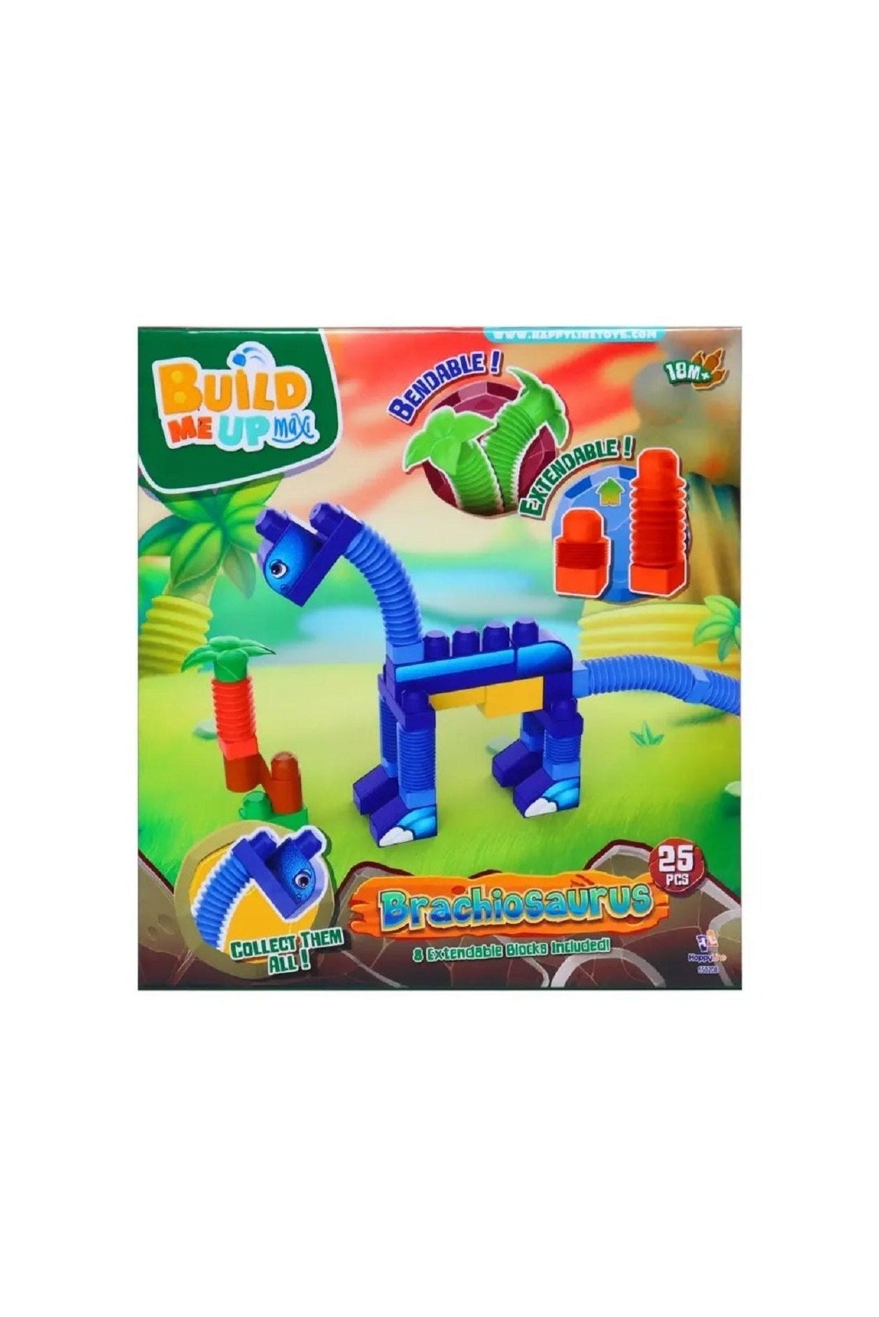 Happy Line - Build Me Up Maxi Brachiosaurus Dino Blocks 25 Pieces